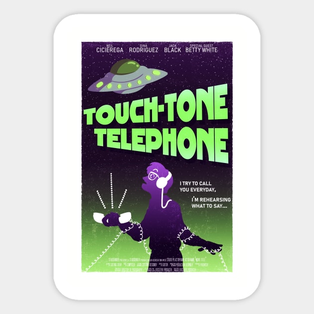 Touch Tone Telephone Poster Sticker by BurgandyBalloons